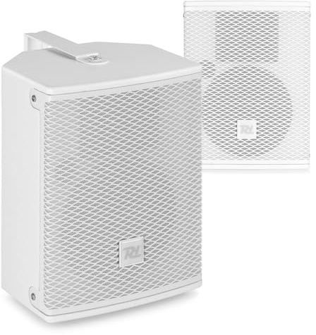 Power Dynamics 2x PDW6W 6.5 Passive Wall Mount Speakers - 150W White Installation Speakers with 2-Way Bass-Reflex Design & Adjustable Brackets for Retail, Office, & Restaurant Audio - wall speaker