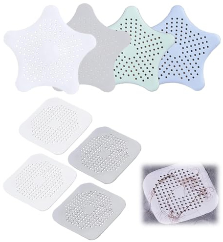 Protection de Drain de Silicone, 8 pièces universels en Silicone, Filtre de Couverture de Drain de Baignoire, Filtre À Cheveux et Saletés Anti-Colmatage pour Évier de Douche, passoires de Haute