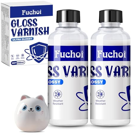 Vernis Argile Autodurcissante 200ml,, Glaçure Argile Imperméable, Vernis Brillant Résistant aux Rayures - Compatible avec Peinture Acrylique, Poterie, Céramique, Bois et Plâtre