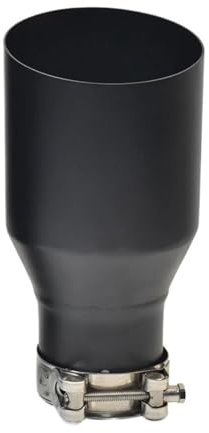 SQOFJGIGN Terminale di Scarico 1 PC Nero Opaco Silenziatore Universale in Acciaio Inox Tubo Finale Auto Tubo di Scarico Punta di Scarico Taglio Taglio Tubo di Scarico Auto(60-101mm Slash)