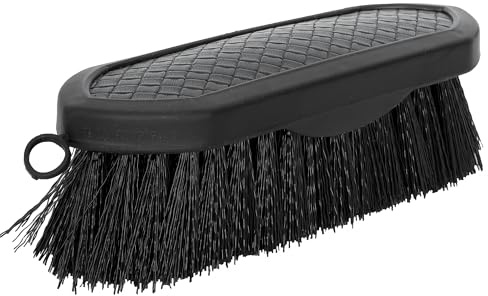 START Pferdebürste mit ergonomischem Griff – Weicher Striegel für Pferde – Fellbürste für sanfte & gründliche Pferdepflege – Antirutsch-Design & praktische Schlaufe (Schwarz)