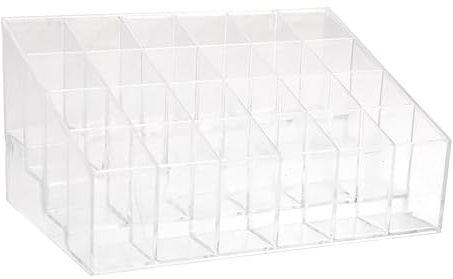 Veemoon Slot Lipstick Stand Acrylic Makeup Lipstick Display Stand Storage Rack Holder for Vanity Table Cosmetic Organizer