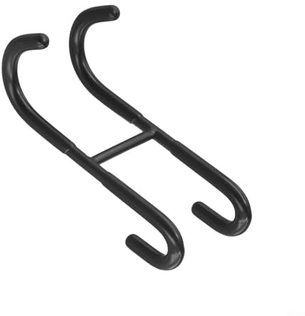 Porte-serviettes de douche en acier inoxydable avec crochets en forme de S sans perçage et poignées en silicone pour accrocher des serviettes, peignoirs, raclettes de douche (noir)