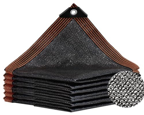 Rete impermeabile da giardino nera resistente ai raggi UV con occhielli, tasso di ombreggiatura del 70%, per piante, balcone, terrazza, laghetto, pollaio (dimensioni: 5 m x 15 m)