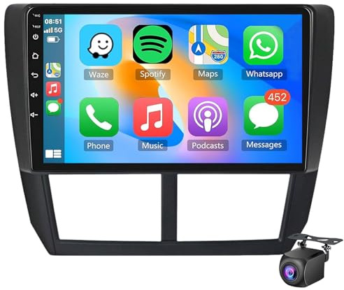 Estéreo Para Coche De 9'' Y 2DIN Para Su-baru Forester 2007-2012 Android 14 Pantalla Táctil Receptor De Radio Con Carplay Android Auto Navegación GPS Bluetooth Wifi FM SWC Cámara De Respald(Size:M700)