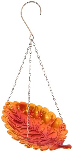 Homoyoyo Comedero para Pájaros Exterior de Metal Colgante Bandeja Alimentadora Resistente para Jardín y Patio Dispensador de Comida para Aves Pequeñas Decoración de Exterior