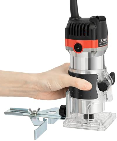 Fresatrice professionale 800 W, fresatrice per bordi 30000 giri/min, compatta per la lavorazione del legno per smussatura, scanalatura, taglio e foratura