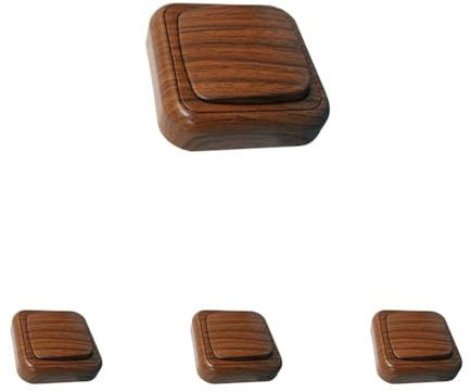 Interruptor de superficie de madera, diseño elegante, fácil instalación, perfecto para controlar la luz en habitaciones y espacios de trabajo. (Paquete de 4)