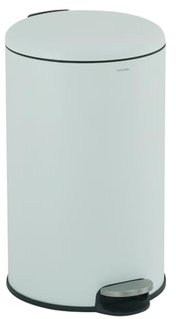 CASABEL Poubelle Cuisine Ronde 50L, Acier Inoxydable, Vert Menthe | Ouverture à pédale, Fermeture douce, Acier inox anti-traces, Anneau maintien du sac, Poignée de transport, Entretien facile