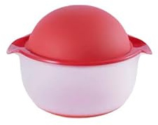 Pomegranate Seed Remover Tool, Kitchen Gadget with Dome Lid and Strainer, Red and White, 19.5cm