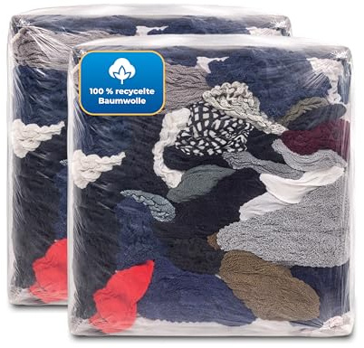 Hygiene Guru® Putzlappen Industrie Bunt (2x10 kg) - Hochsaugfähige Reinigungstücher aus 100% recycelte Baumwolle - Ideal für Werkstatt & Haushalt - Industrieputzlappen Nachhaltig & langlebig
