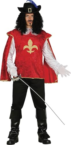 Musketier - Kostüm für Herren Karneval Fasching Frankreich Soldat Kämpfer Gr. M - L, GröÃŸe:L