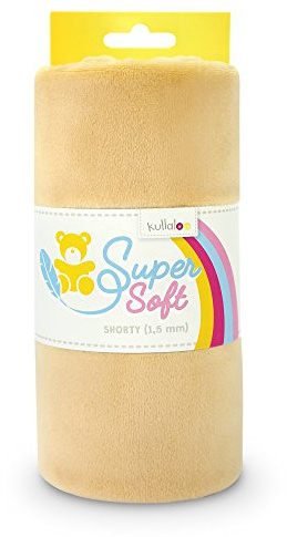 kullaloo Plüsch Stoff SuperSoft SHORTY in vielen Farben - 1,5mm Florlänge, EN 71-3 & EN 71-9 Zertifiziert (beige)