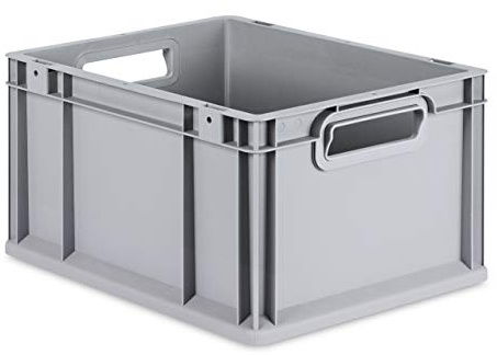 aidB Eurobox NextGen Grip, 400x300x220 mm, Griffe offen, robuste Plastikbox aus Kunststoff mit ergonomischen Griffen, stapelbare Kunststoffkiste, ideal für die Industrie, 1St.