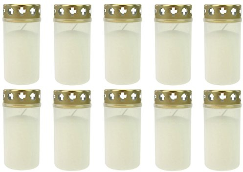 Best Choice gravljus brännare nr 3 vit med lock | kyrkogård ljus | sorgljus | minnesljus | gravdekoration (10-pack)