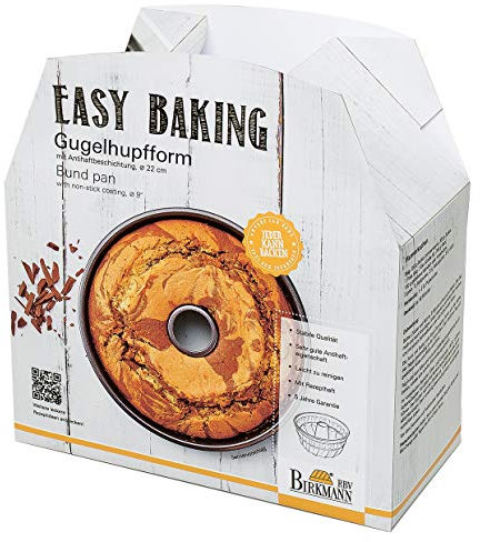 Birkmann, Gugelhupfform, Ø 22 cm, Karbonstahl, Bundtform, Antihaftbeschichtung, mit Rezeptideen