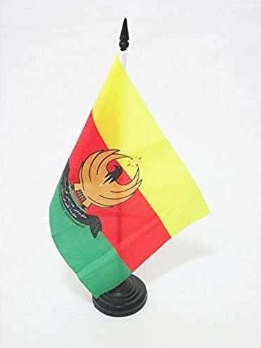 AZ FLAG Syrian Kurdistan bordsflagga 21 x 14 cm - liten Rojava kontorsflagga i West Kurdistan-14 x 21 cm