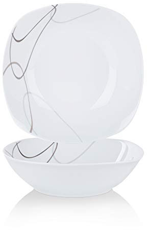VEWEET Lot de 2 saladiers en porcelaine « Nikita » - 1050 ml - Grands bols à soupe - Complément au service de table Nikita