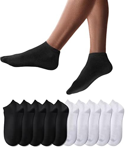 YouShow Sneaker Socks Men Women 10 Pairs Short Half Socks Quarter Cotton Unisex