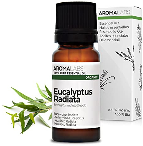 BIO - Eucalyptus Radiata Essential Oil - 10mL - 100% Pure, Natural, Chemotyped and AB Certified - AROMA LABS (French Brand)