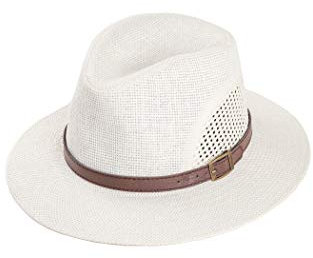 Black Jungle Mitchell Sonnenhut, Strandhut, Strohhut, Fedorahut, Sonnenschutz (Weiß, S/M)