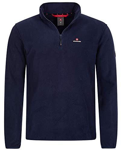 Höhenhorn Skyja - Felpa in pile da uomo con mezza zip, Blu scuro, M