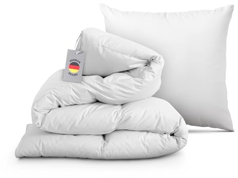 Set di biancheria da letto estiva, 2 pezzi, Copripiumino Singolo, Piumino (700 g), 135 x 200 cm e Federa (600 g), 80 x 80 cm
