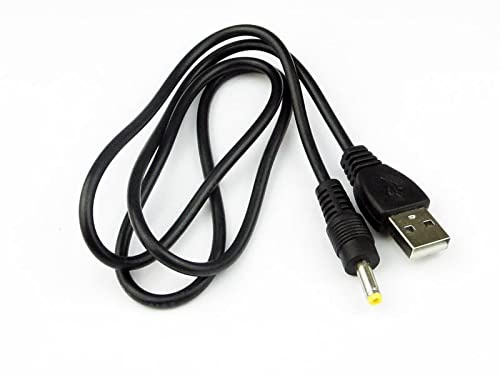 Abuycs 5V 1A USB 2.0 to 4.0mm x 1.7mm DC Barrel Jack Charger Power Cable Adaptor 80cm/ 200cm Black (4mmx1.7mm) (80)