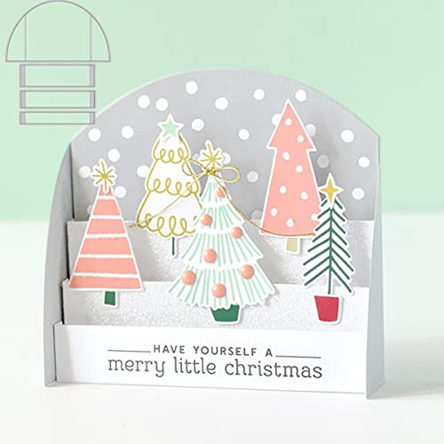 3D-Box Weihnachten Stanzformen für Kartenherstellung DIY Scrapbooking Metall Stanzformen für Papier Basteln Kunstbedarf Kreative Box Dekor Xmas Metall Stanzschablone