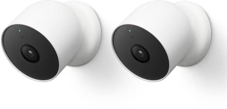 Google Nest CAM - Cámara de vigilancia Inteligente para Interior y Exterior, 1080p, G3AL9, Snow, 2 Unidades (1 Unidad)