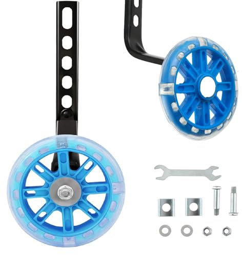 Universelle Fahrrad-Stützräder, Fahrrad-Trainingsräder, Fahrrad-Stabilisatoren, geeignet für 12-, 14-, 16-, 18- und 20-Zoll-Fahrräder, Fahrrad-Trainingsräder, Sicherheits-Stützräder (1 Paar, blau)