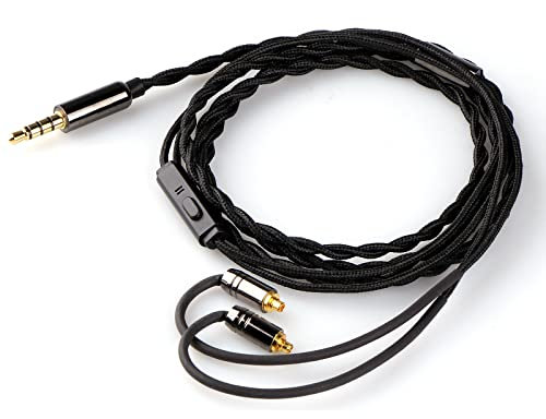 Linsoul Tripowin Zombur Câble 4N Haute Pureté OFC sans Oxygène HiFi IEM avec Microphone pour Câble de Rechange(avec Microphone,MMCX)