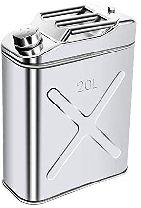 Kraftstoffkanister Benzinkanister Kraftstoff 10L-20L Vertikales Edelstahl -Benzin, tragbares Metall Jerry Fuel Can, Not Backup Kraftstofftank - for Motorräder und Automobile (Color : 304, Size : 20L