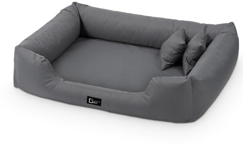 exclusive BED Orthopädisches Hundebett Puffi Orto Grosse Mittelgroße Kleine Hunde - Hundekissen Hundematte aus Polyester - Wasserfest Langlebig Schmerzlindernd Abriebfest (3XL+|160x110cm, Grau)