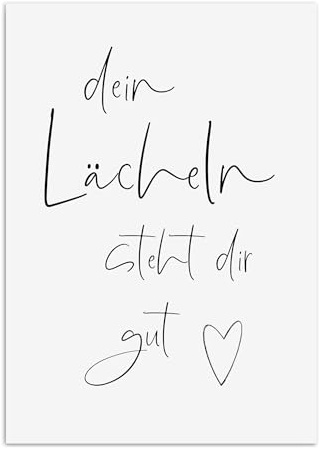 Nastami Poster Dein LÄCHELN steht dir gut Poster mit motivierendem Spruch Geschenk Freundin (DIN A4)