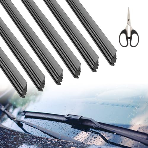 Goma Universal de Recambio para Limpiaparabrisas - 6 Piezas de Repuesto, 800mm Coche Universal Parabrisas, Tiras de Goma