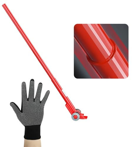 Hebelstange mit Rollen Schwerlast-Stemmeisen mit Industrielagern, Flachkopf-Hebebrechstange mit Rädern, Hebe- und Handhabungsausrüstung aus Verdicktem Stahl, 6/8/10 T Last ( Size : 6T/13200lb )