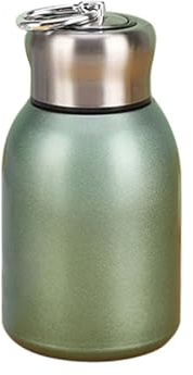 Dvagoent Termo Cafe Pequeño Doble Capa 300ml, Acero Inoxidable 304, 220g, Con Asa De Transporte, Tamaño Compacto, Se Puede Meter En El Bolsillo (Verde)