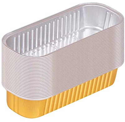 Caja de aluminio desechable de aluminio con tapa, caja de embalaje rectangular de 200 ml, moldes para hornear pan de aluminio para cocinar, hornear, preparar comidas, llevar, etc. Sartenes para horno
