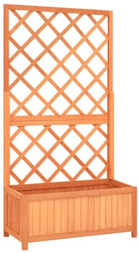 Myheimly Garten-Spalier mit Blumenkasten Braun 70x30x135 cm Tannenholz