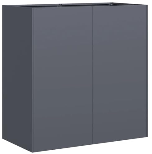 vidaXL Planteringskärl antracit 80x40x80 cm kallvalsat stål, planteringsställ, växtbricka, trädgårdsplanteringskärl, planteringsställ, upphöjd bädd