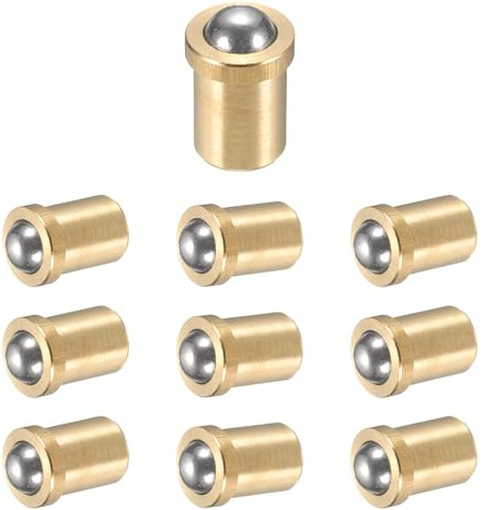 sourcing map 10 stantuffi a sfera in acciaio inossidabile 304, diametro 2 mm. Chiusura a sfera liscia a spinta a molla, pistone di posizionamento di precisione 8N, per dispositivi meccanici, mobili (3