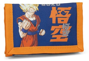 DRAGON BALL SUPER - Portafoglio Ufficiale Dragon Ball con Pratica Chiusura in Velcro, Tasca Esterna e Scomparti Interni, Idea Regalo Bambini e Ragazzi