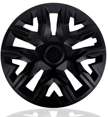 NRM The Best Black Matte - Copricerchi da 15, per cerchioni in acciaio, set da 4 pezzi, colore: Nero opaco