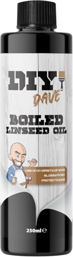 DIY Dave - Boiled Linseed Oil - Premium Oil to Enhance, Seal & Protect Natural Wood Oak, Pine with a Glossy Finish - 250ml
