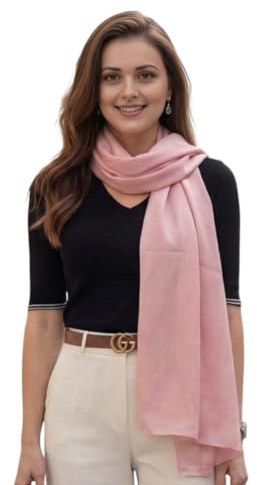 LA FERANI Damen Seidenschal 100% Seide Halstuch Seidentuch 180x90cm Uni Farbe für Anzug formelle Anlässe Stola Business Style Geschenk für Sie