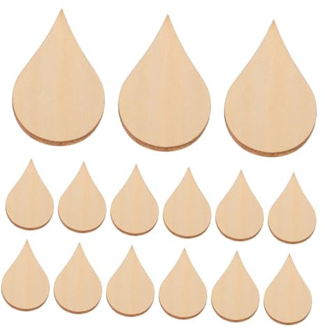 DOITOOL 50stücke Unbehandelte Tropfenförmige Holzscheiben Für Diy-bastelarbeiten Natürliche Holzstücke Zum Bemalen Und Dekorieren Beige
