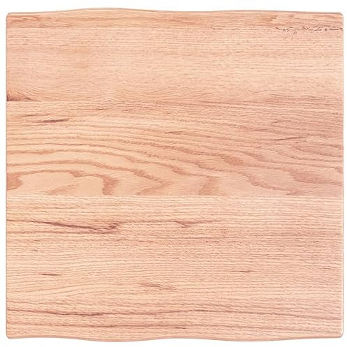 Tischplatte aus massiver Eiche, 60 x 60 x 2 cm, Ersatz für Couchtisch, Küche, Esstisch, Schreibtischoberfläche, langlebig und elegant, Hartholzplatte, Hellbraun