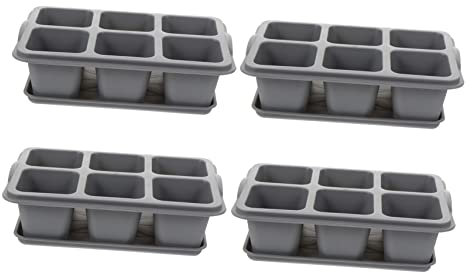 Toyvian 1 Jeu Pots De Germination Compartiments Saucisses pour Plantes pour Culture Intérieure Extérieure 4 Pièces