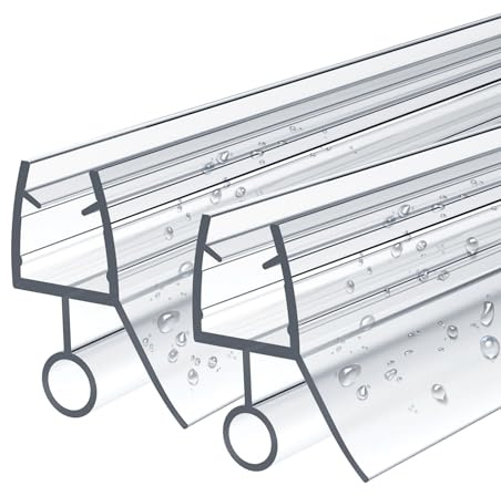 EMKE Duschdichtung für 7–8 mm Glas | 2er Set Ersatz-Dichtung 1000 mm für gerade Duschtür | Wasserabweiser mit flexibler Gummilippe für Duschkabine